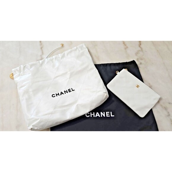 CHANEL 22 Large Leather Handbag with Small Bag and Dust Bag - Picture 1 of 16